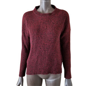 Love Crazy Sweater Womens Large Red Black Flecked